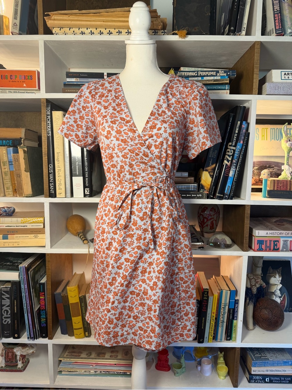 Madewell Orange Floral Wrap Dress
